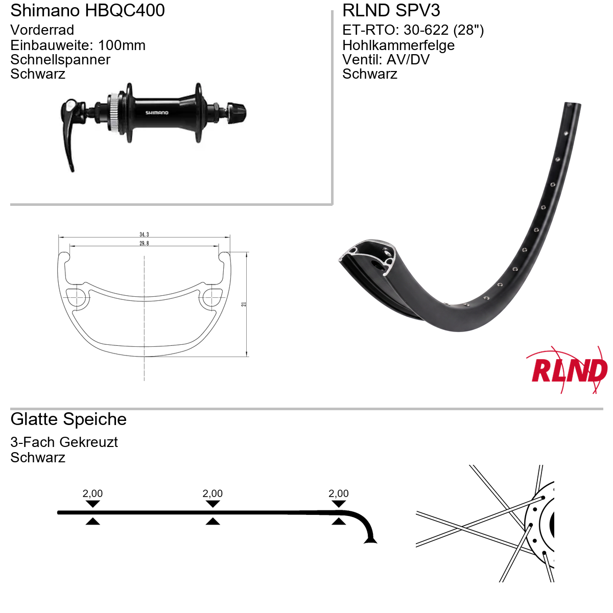 Roue avant Roland 28 travail spv3 shimano hbqc400