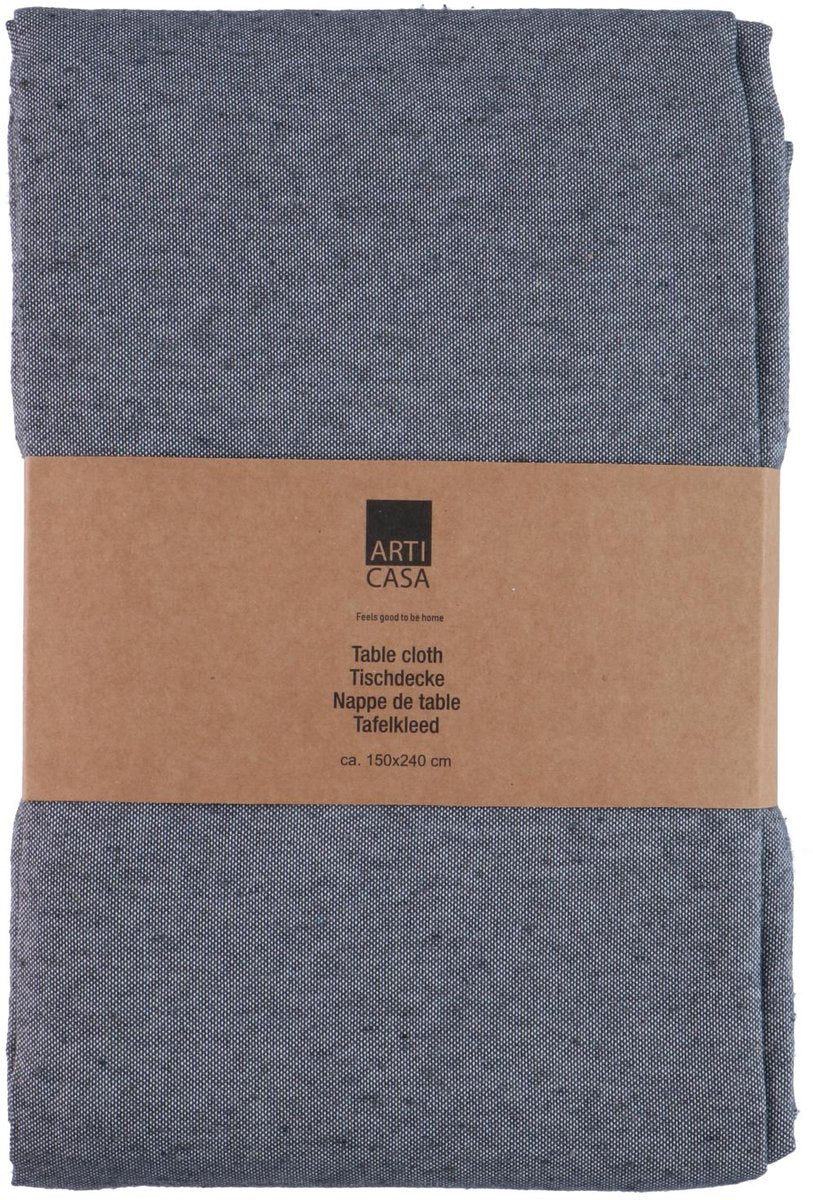 Arti casa nappe 150x240 cm - nappe - mélange de matières de nappe polyester coton - nappe pour table à manger - design uni - gris foncé