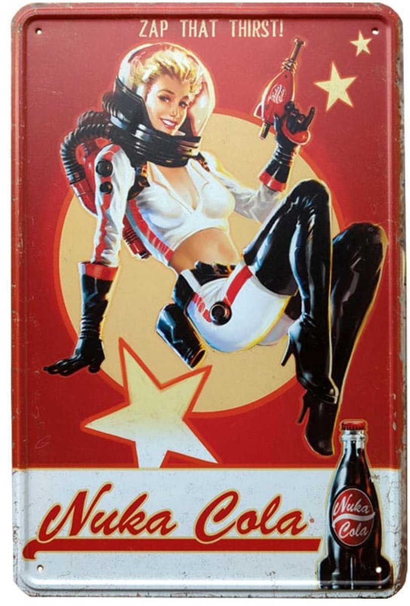 Signe métallique de retombées Devplus, signes en étain pour fille nuka cola