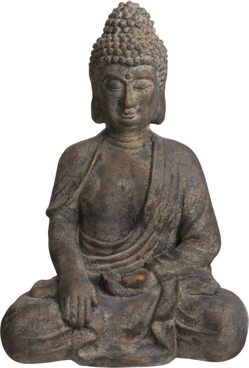 Mica decorations objet de décoration bouddha - 46x33x65 cm - gris