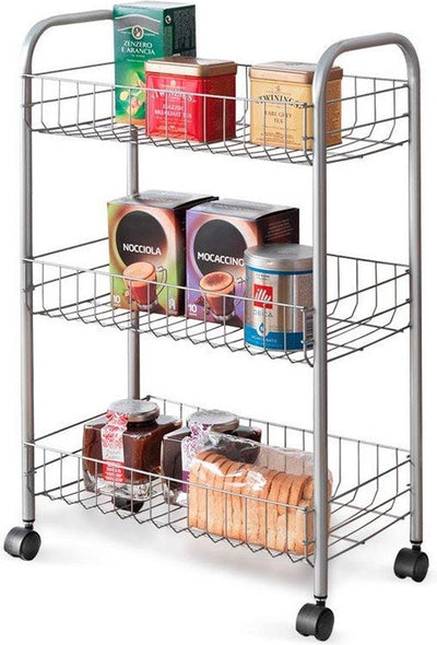 Tomado-Metaltex Tomado Metaltex Kitchen Rangement de salle de bain Trolley Lugano 41x23x63 cm roues