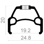 Roddi Roue avant Connect 28 622 x 19 rayons en acier inoxydable noir - afbeelding 2