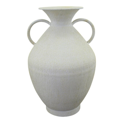 Vase ambiance Mansion ayden métal crème 25x25x39,5cm