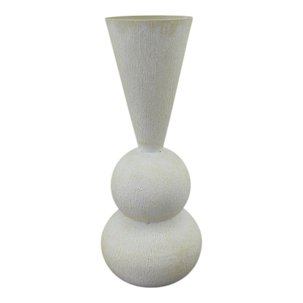 Vase ambiance Mansion ayden métal crème 16x16x39cm
