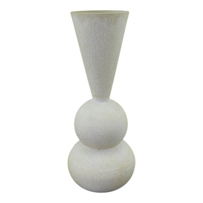 Vase ambiance Mansion ayden métal crème 16x16x39cm