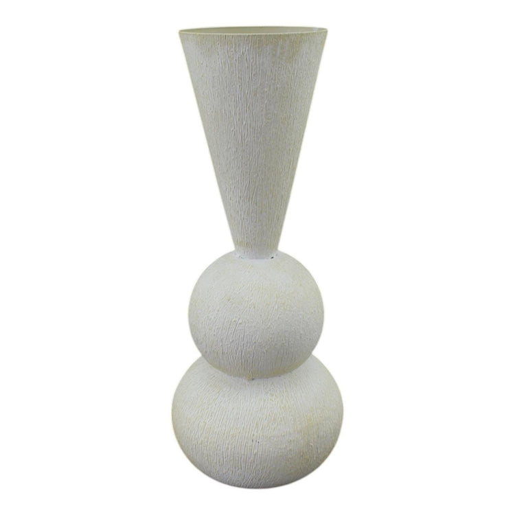 Vase ambiance Mansion ayden métal crème 16x16x39cm