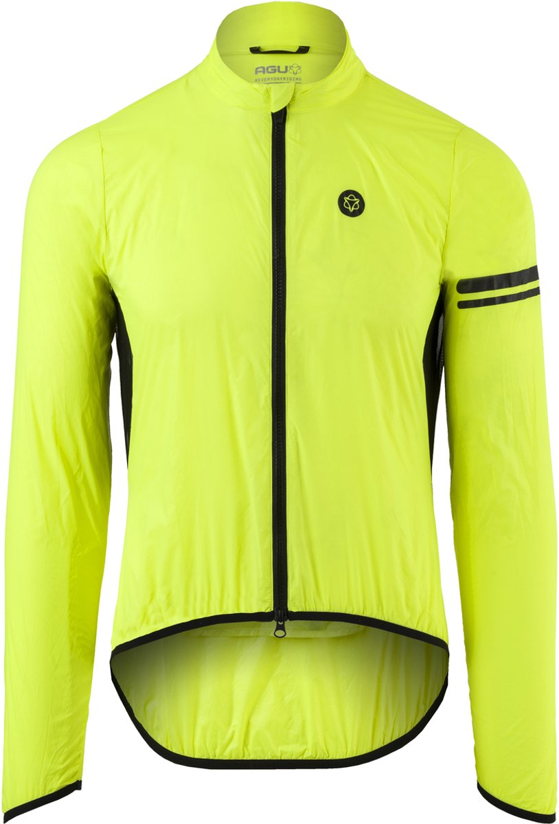 Agu Wind Cycling Jacket II Essential Homme - Jaune - L - Coupe-vent - Fermeture éclair bidirectionnelle