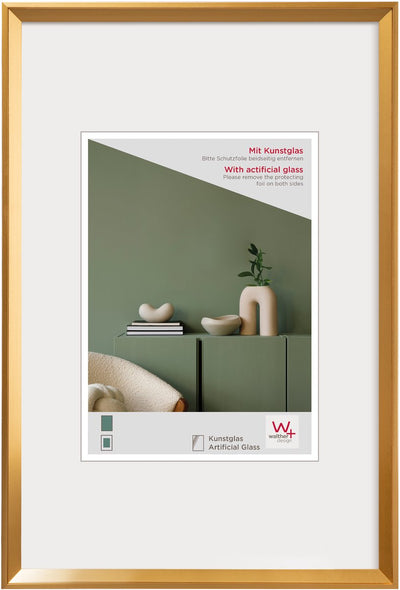 Walther Desir - cadre en plastique - format photo 50x70 cm - verre d'art - or