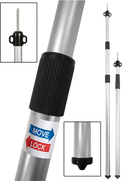 Bo-camp - mât de tente bâche - télescopique - 102-260 cm