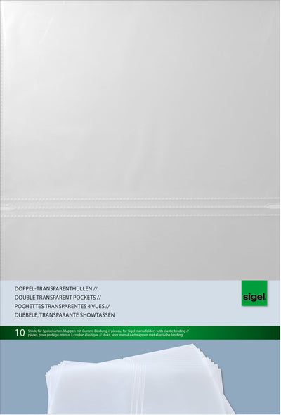 Pochettes d'insertion Sigel - a4 - adaptées aux dossiers de menu - 10 pièces - si-sm180
