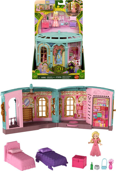 Dortoir populaire méchant - ensemble de jeu avec petite poupée - 3 aires de jeux