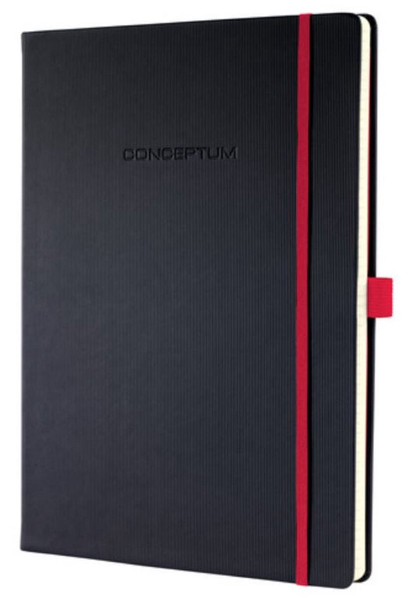 Carnet Sigel - édition conceptum rouge - a5 - noir - couverture rigide - 194 pages - 80 grammes - ligne - si-co663