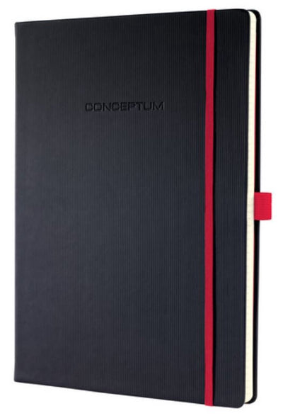 Carnet Sigel - édition conceptum rouge - a4 - noir - couverture rigide - ligne - 194 pages - papier 80 grammes - si-co661