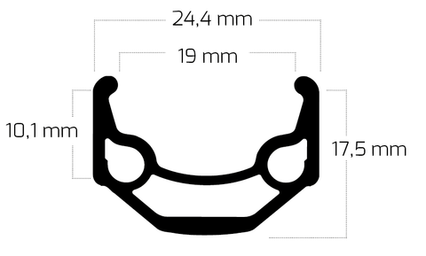 Ryde Rim ZAC 19 26" / 559 x 19C aluminium 36 trous 14G noir