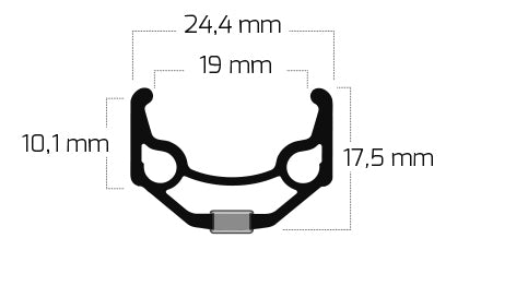 Ryde Rim ZAC 19 26" / 559 x 19C aluminium 32 trous 14G noir