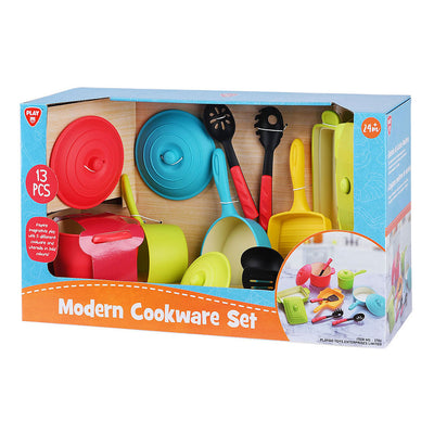 Jouez des casseroles et des accessoires de cuisine Ensemble de jeu moderne, 13dlg.