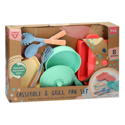 Jouez à la poêle à frire et à la casserole du jeu de grill, 8dlg.