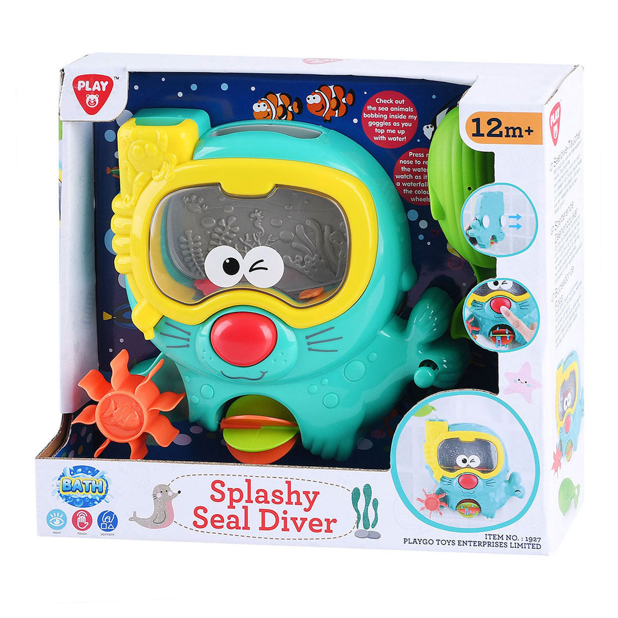 Jouer au jouet de bain sablowing scellé avec des lunettes de plongée
