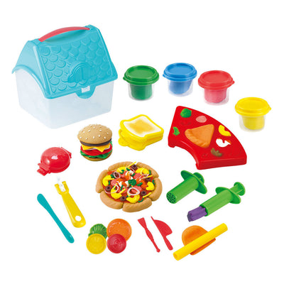 Jouez au hamburger et au sandwich kleiset dans la boîte de rangement, 4 pots d'argile