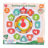 Jouez aux formes de tri en bois et à l'horloge d'apprentissage, 13dlg. - afbeelding 2