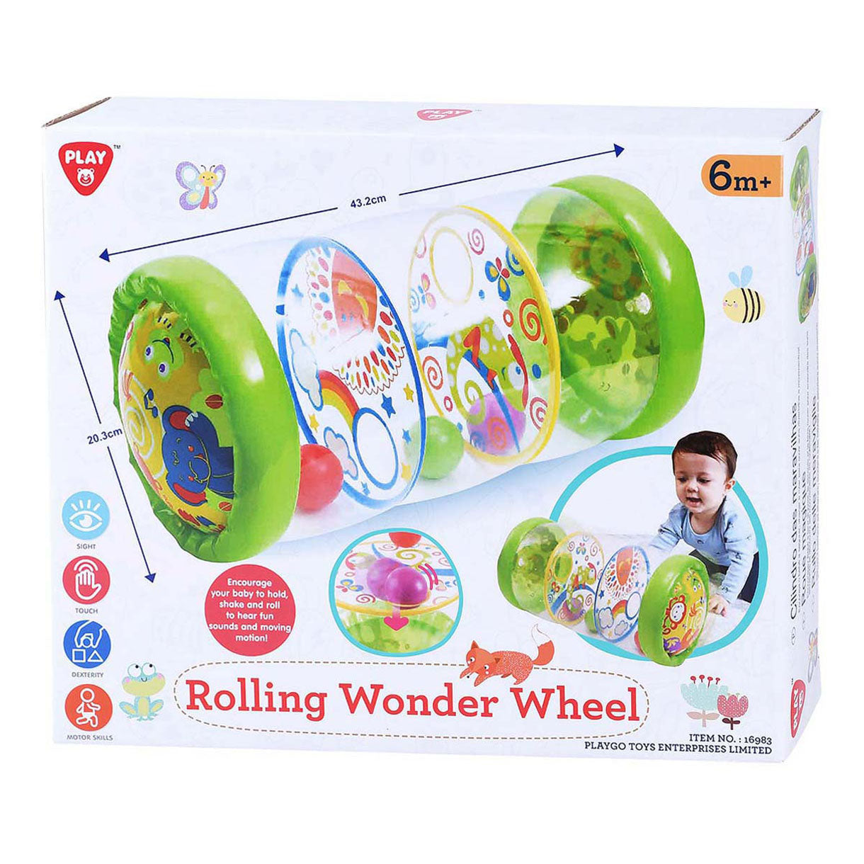 Jouez à Rolling Wonder Wheel avec des balles gonflables, 43 cm