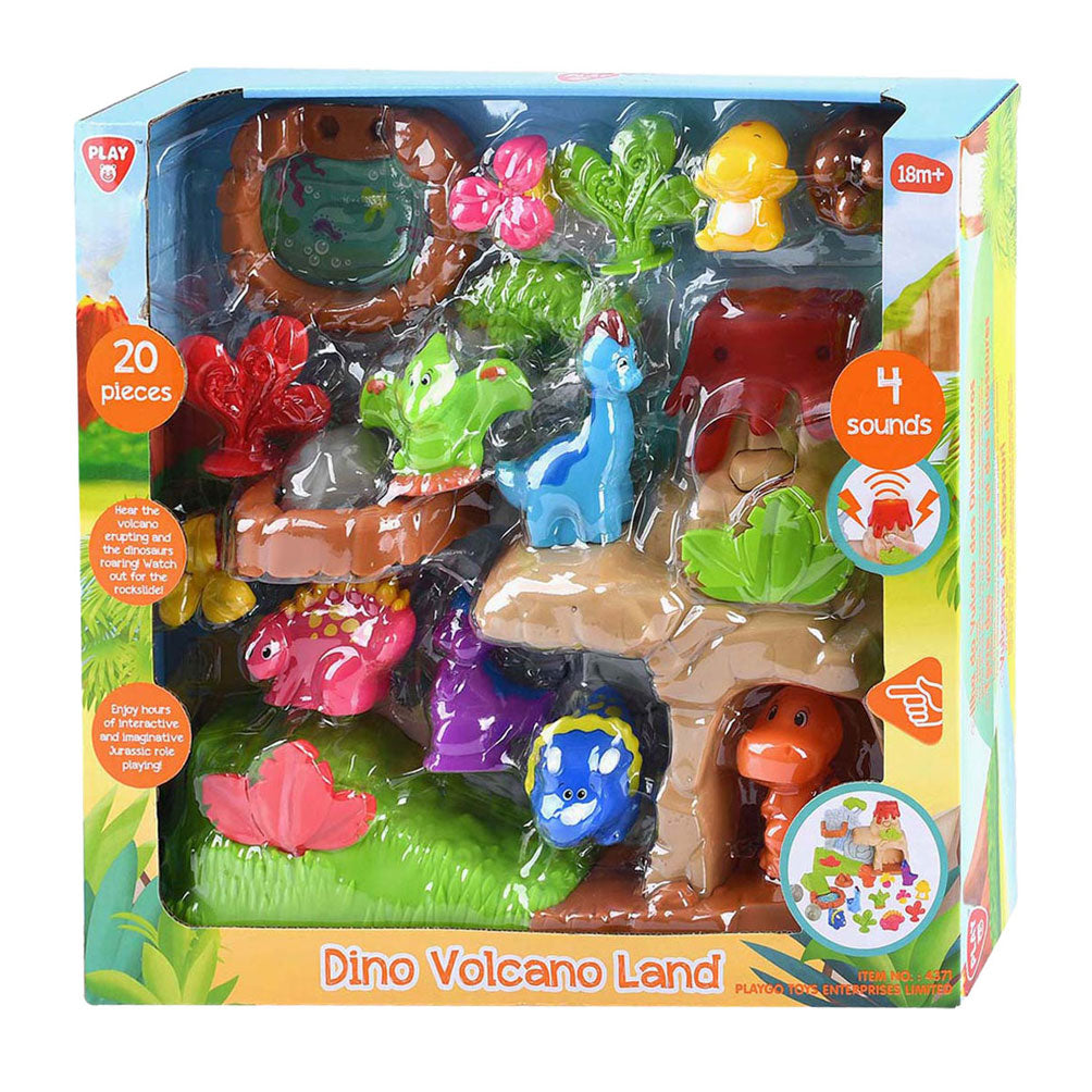 Jouez aux dinos avec un jeu de jeu volcano, 20dlg.