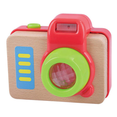 Jouez à une caméra de jouets en bois