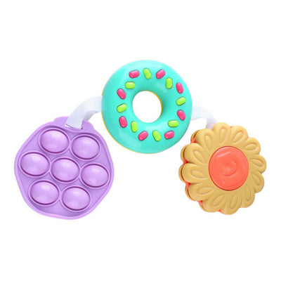 Jouez à la fleur de jouet sensorielle et au beignet et à la pop-it, 3dlg.
