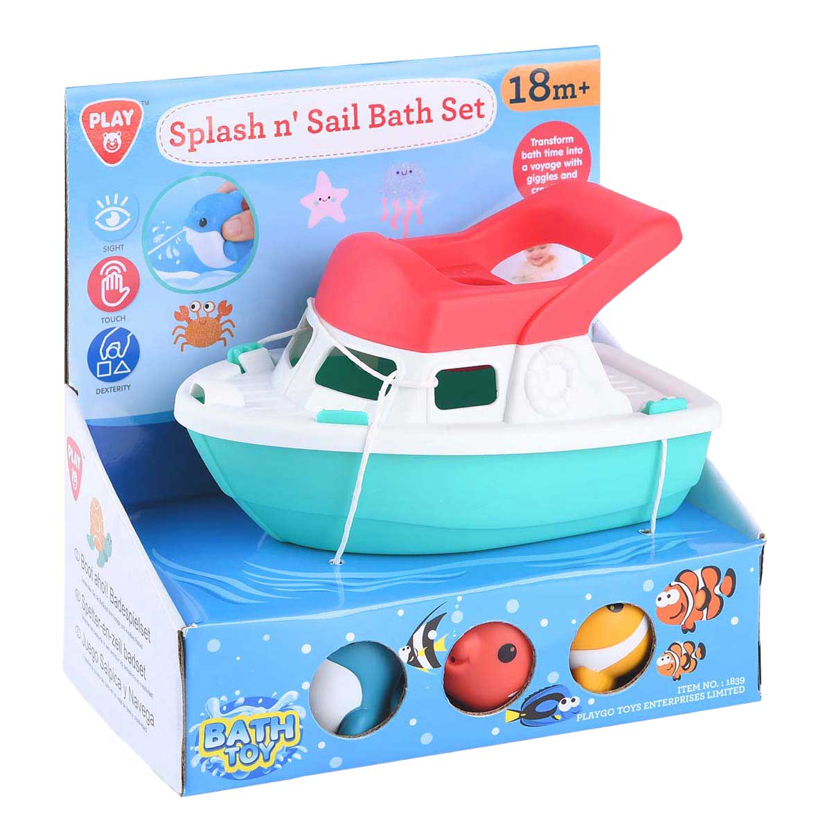 Playgo ensemble de bain bateau avec figurines seringue - 4 pièces.