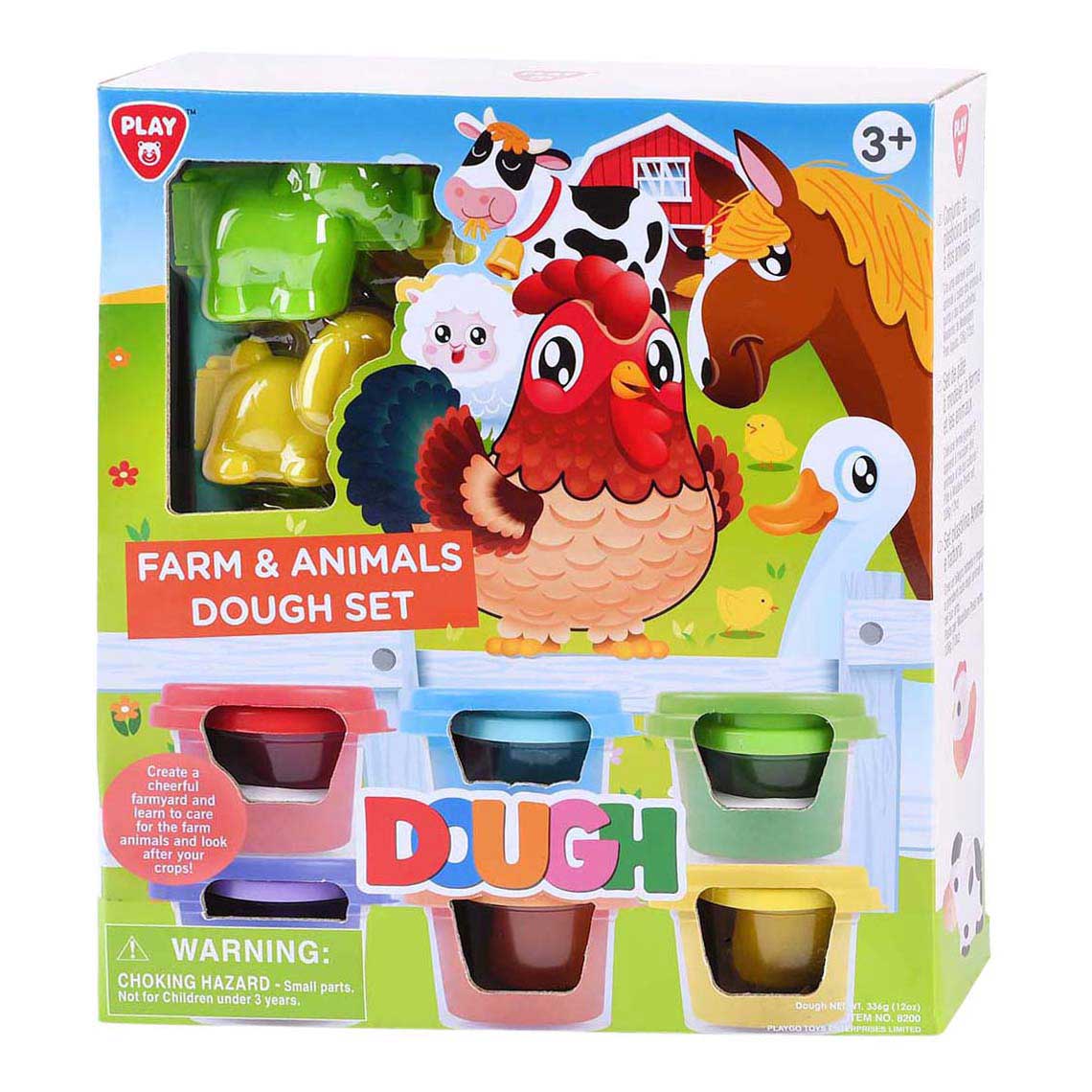 Ensemble en argile Playgo ferme et animaux - 6 pots en argile