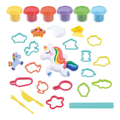 Ensemble d'argile licorne fantaisie Playgo - 6 pots en argile