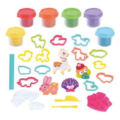 Ensemble d'argile pour animaux de la ferme Playgo - 6 pots en argile