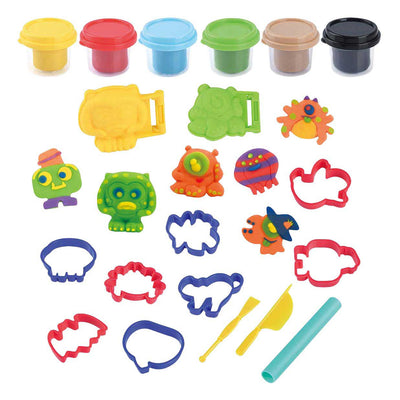Ensemble d'argile Playgo Monster Gang - 6 pots en argile