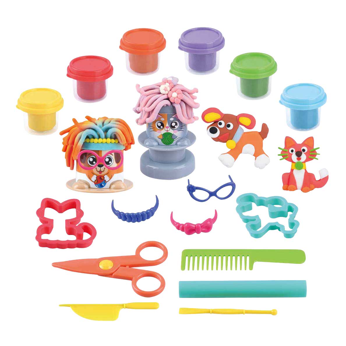 Ensemble d'argile pour toiletteur junior Playgo - 6 pots en argile