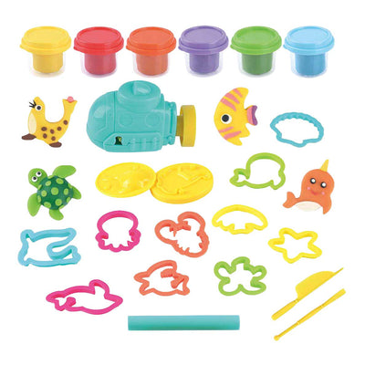 Ensemble d'argile Playgo au fond de la mer - 6 pots en argile