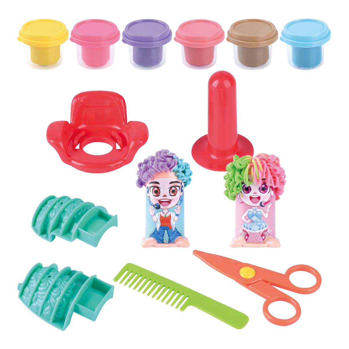 Set d'argile pour coiffeur Playgo - 6 pots en argile