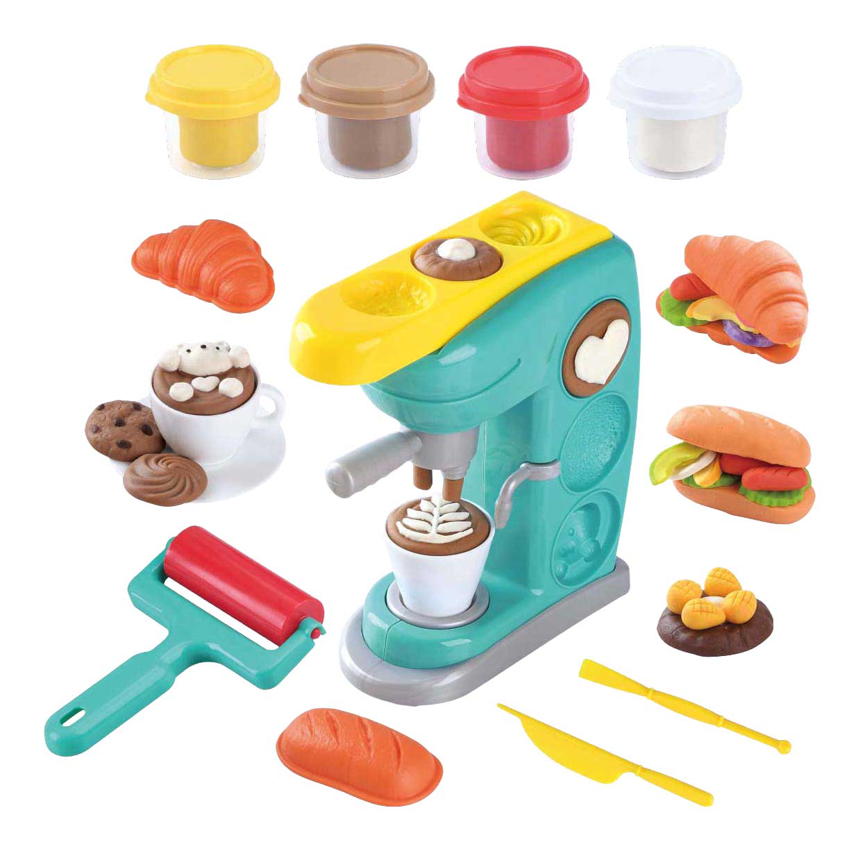 Set en argile pour cafetière Playgo - 4 pots en argile
