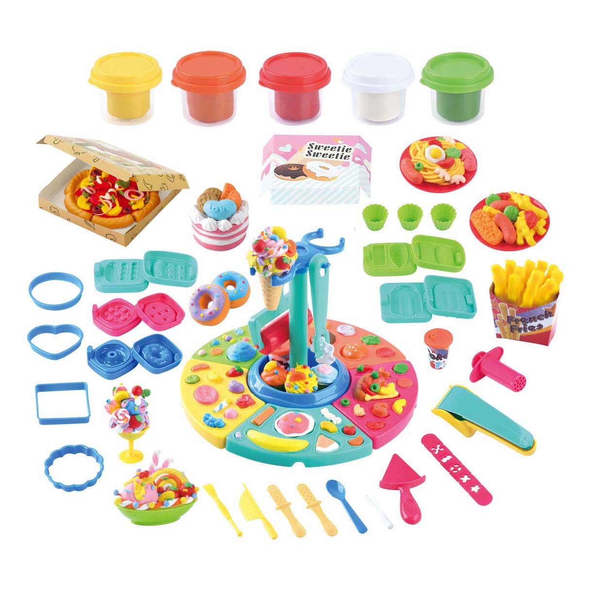Ensemble d'argile à manger de luxe Playgo - 5 pots en argile