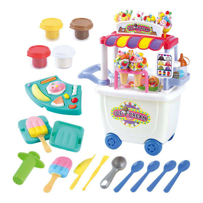 Ensemble d'argile pour camion de crème glacée Playgo - 4 pots en argile