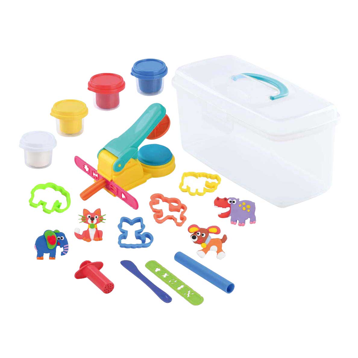 Set d'argile valise atelier Playgo - 4 pots en argile