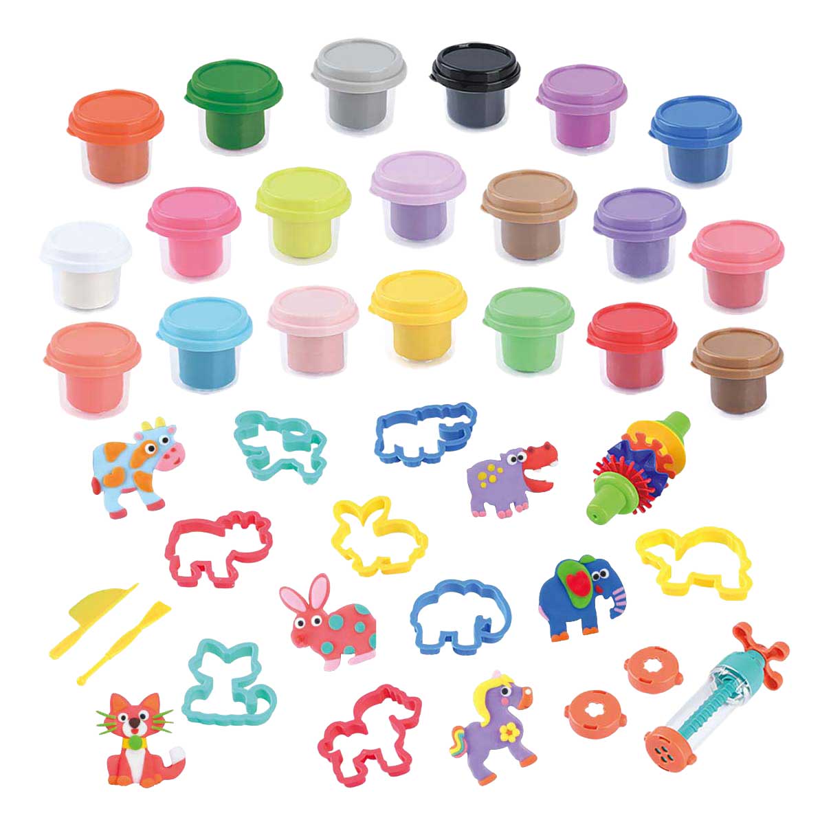 Ensemble d'argile artisanale de luxe Playgo - 20 pots en argile