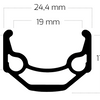 Ryde Velg Zac 19 28 622 x 19c Aluminium 36 trous 14g noir