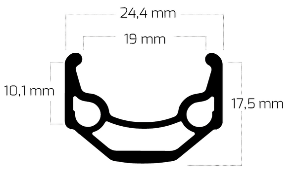 Ryde Rim ZAC 19 28" / 622 x 19C aluminium 36 trous 14G noir