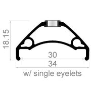 RODI RIM TRYP 30 28 29 622 X 30C Aluminium 32 Trou Disc noir - afbeelding 2