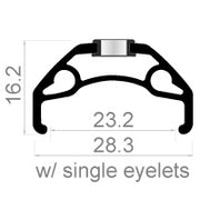 RODI RIM BLACKROCK 23 DISC 28 29 622 X 23C Aluminium 36 trous 14g noir - afbeelding 1