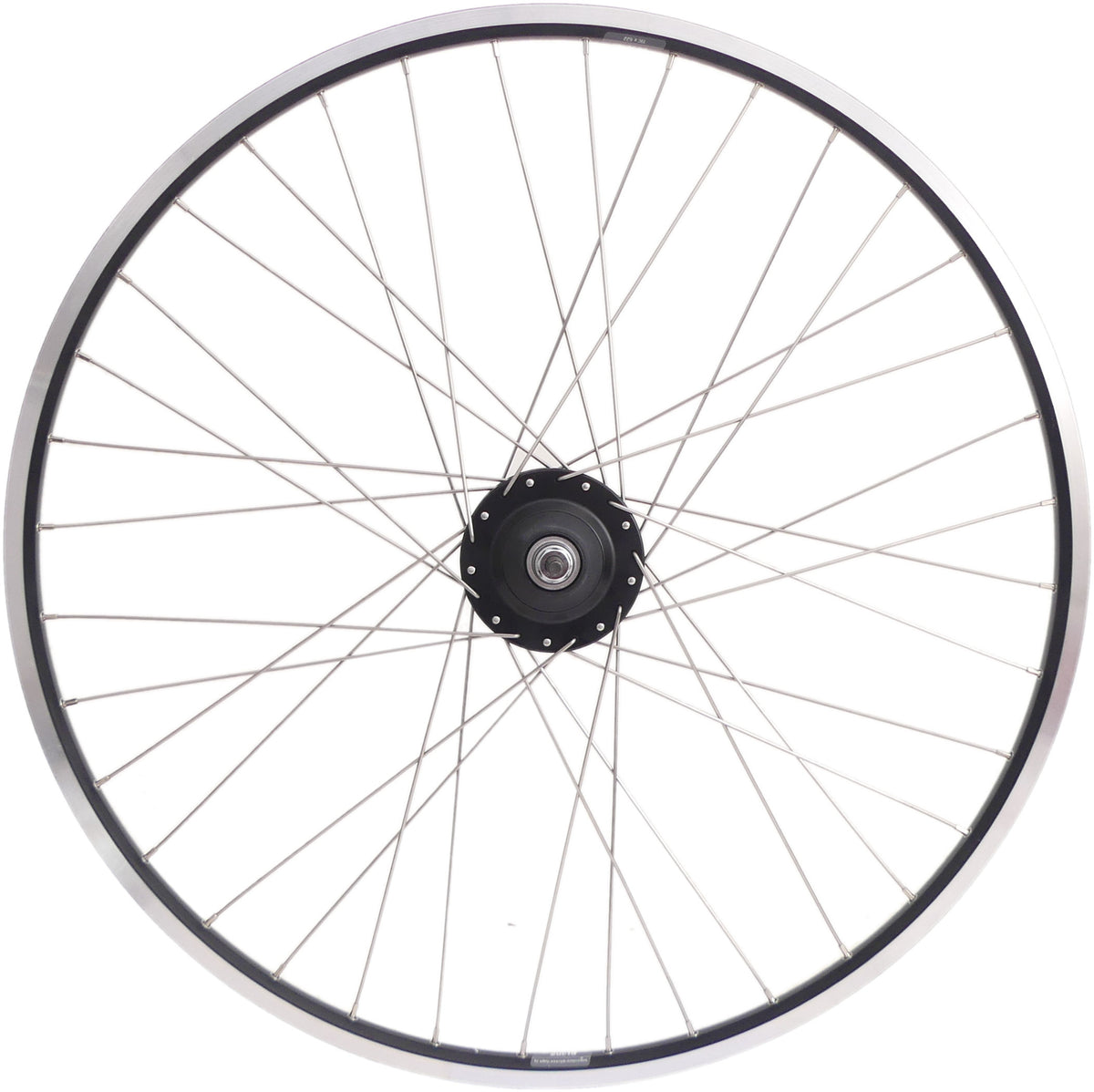 Roue arrière 28 NEXUS 8 HUB ROLLERBRAKE avec jante noire et rayons en acier inoxydable