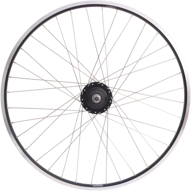 Roue arrière 28 NEXUS 8 HUB ROLLERBRAKE avec jante noire et rayons en acier inoxydable