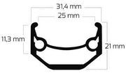 Ryde Rim Andra 40 27.5 650B 584 x 25C aluminium 36 trous 14G noir terre - afbeelding 3
