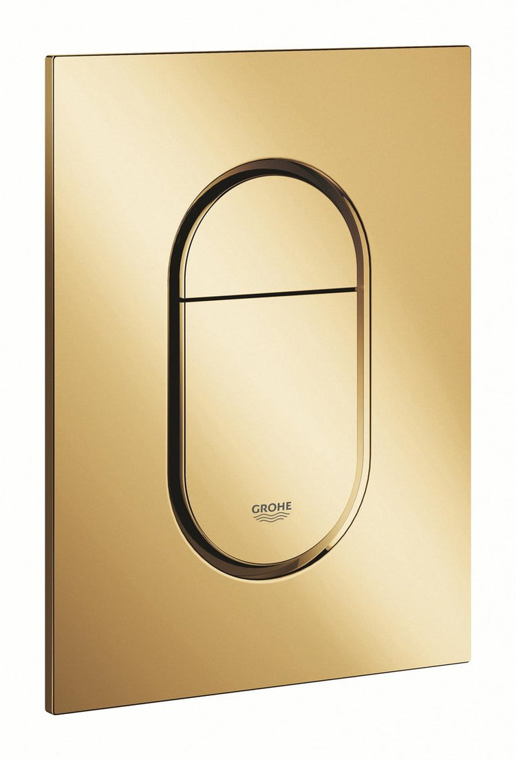 WC à panneau de commande Grohe Arena Cosmopolitan S - vertical - double chasse - Cool Sunrise (or brillant) - taille fine