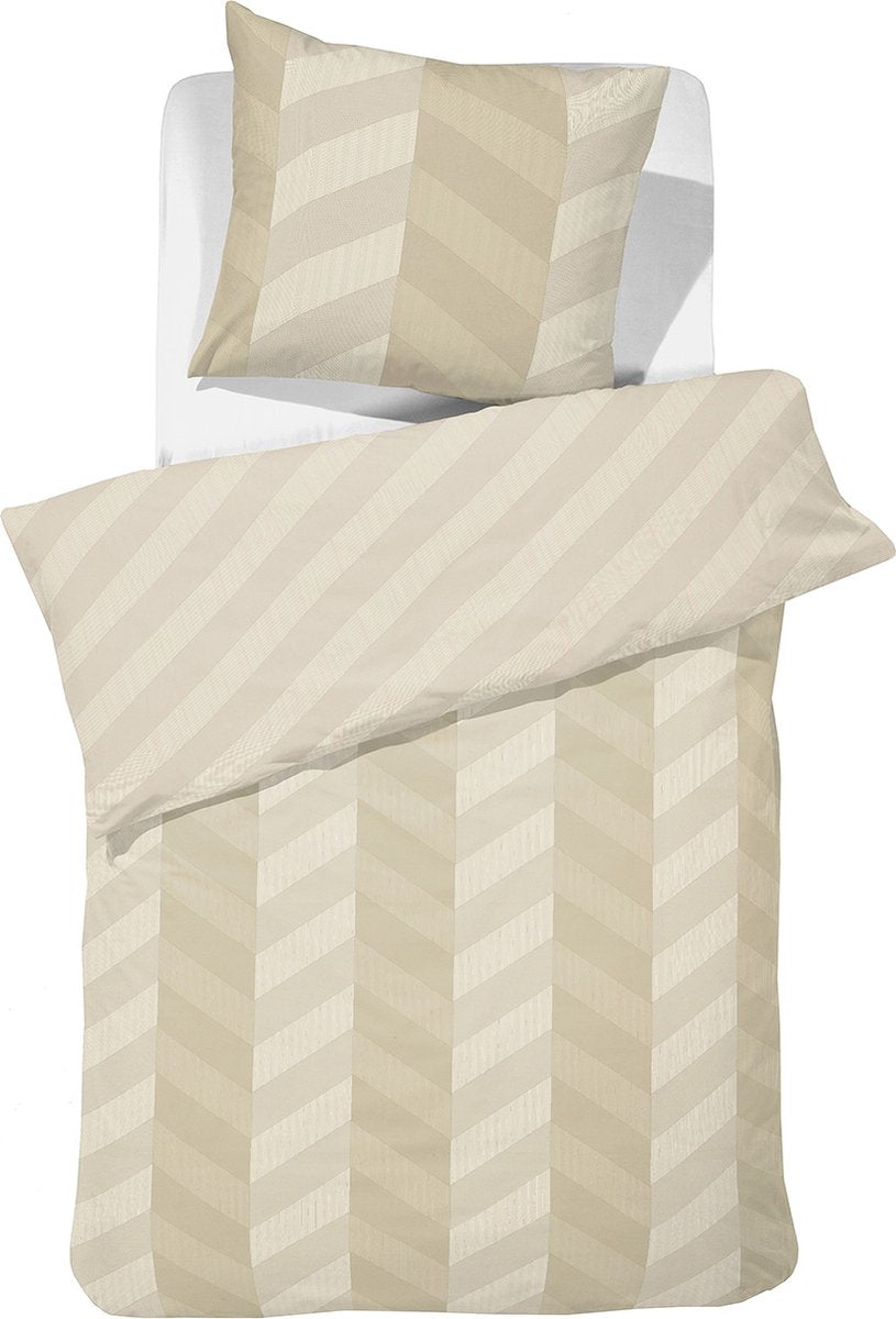 Damai housse de couette atomy - satin - 140x200 220 cm - beige doux + 1 taie 60x70